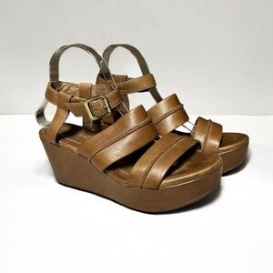 🌻Chocolat Blu Wave Dark Brown Leather Sandals | Size 9